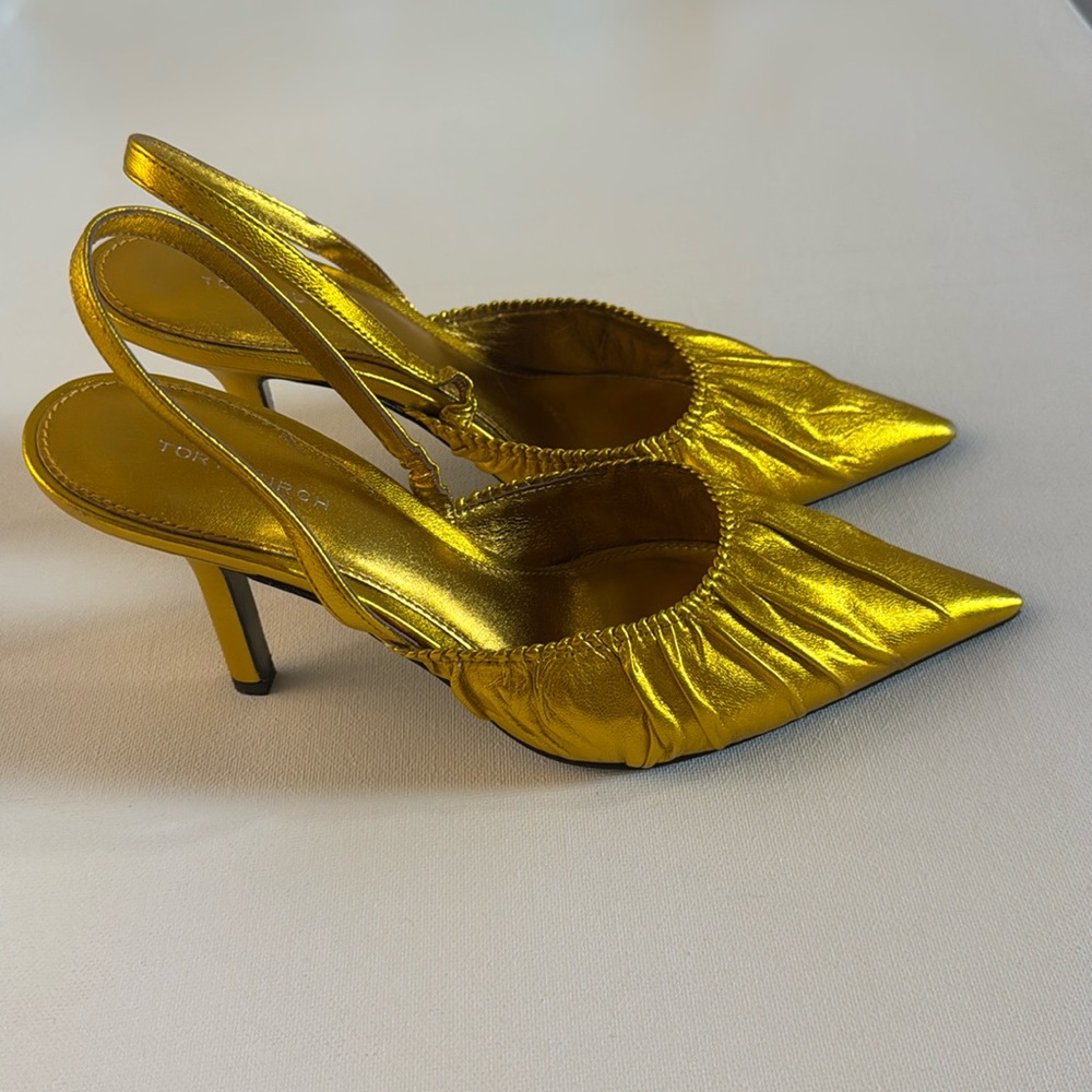 Tory Burch Gold Heels - Picture 9 of 15